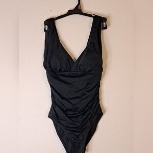 Black one piece bathing suit size small NWT
